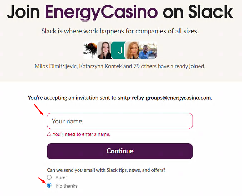Onboarding Slack screenshot 3
