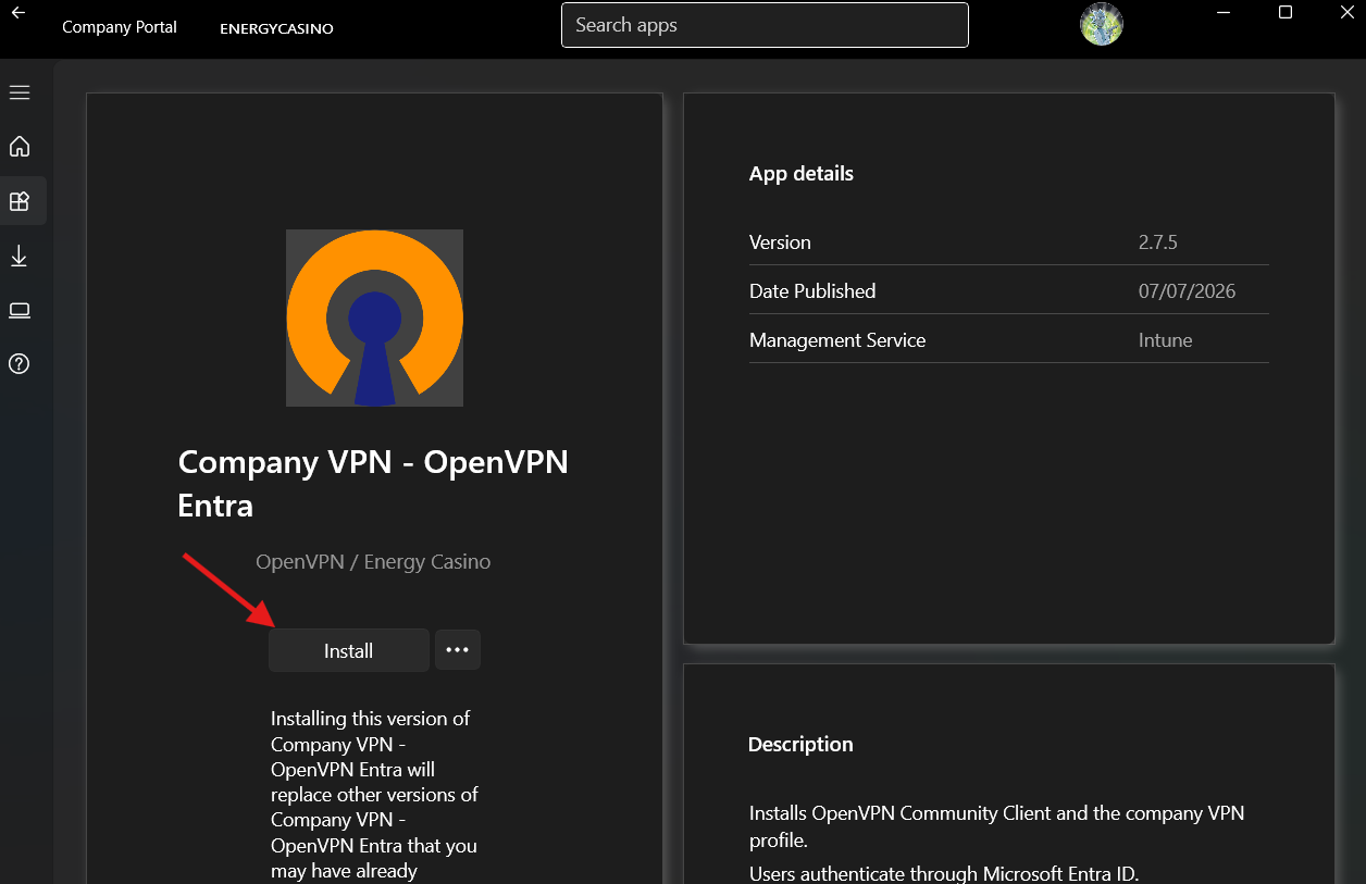 OpenVPN installation screenshot 2